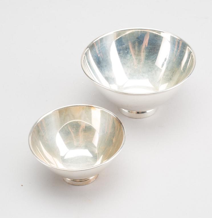 TWO C.G HALLBERGS BOWLS 1959 SILVER.