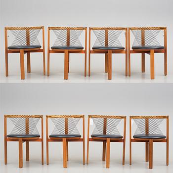 STOLAR 8 st, "String chair", Niels Jörgen Haugesen, Tranekaer Furniture, Danmark, 1995.