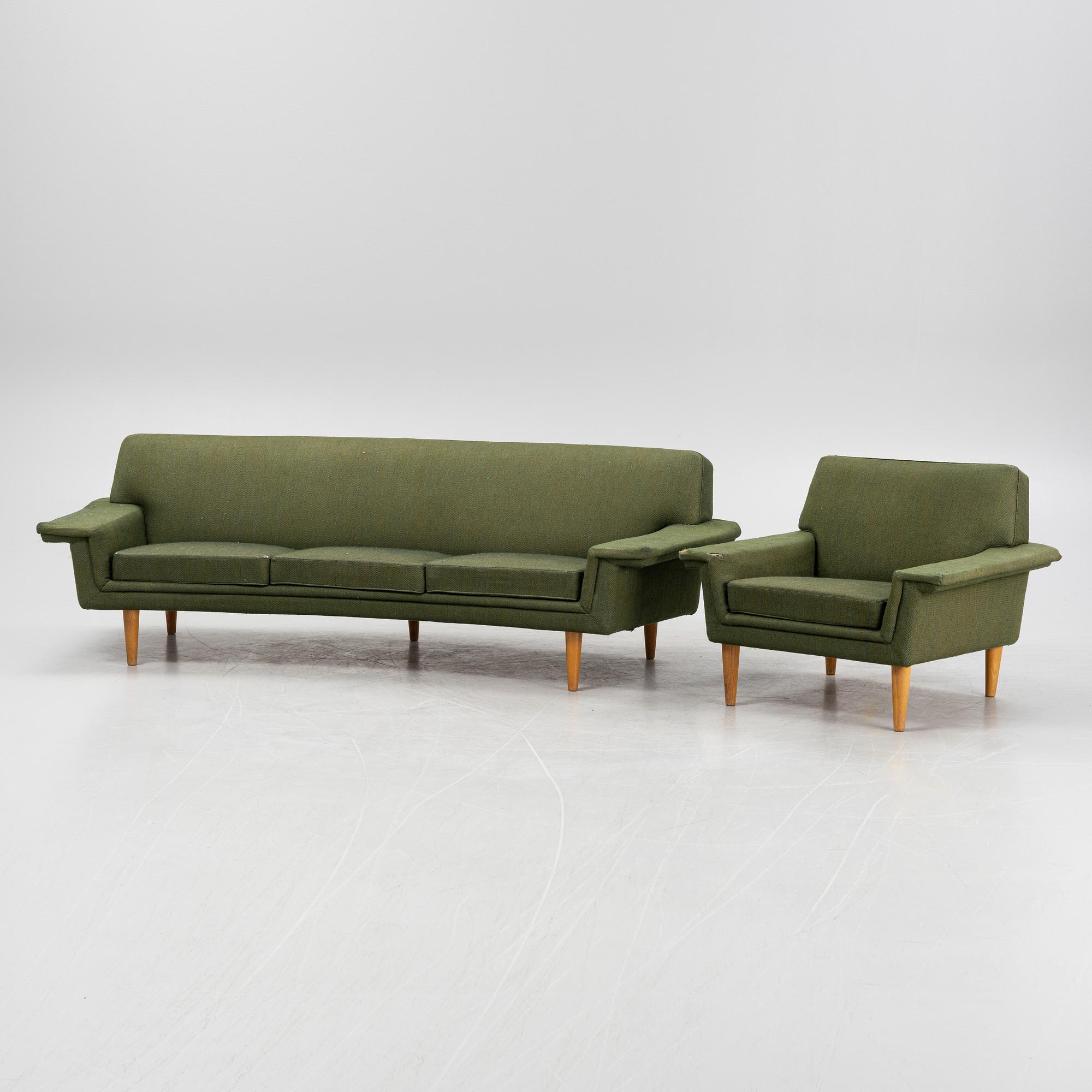 A sofa and easy chair by Johannes Andersen, 'Drott', Trensum. 1960-70s.