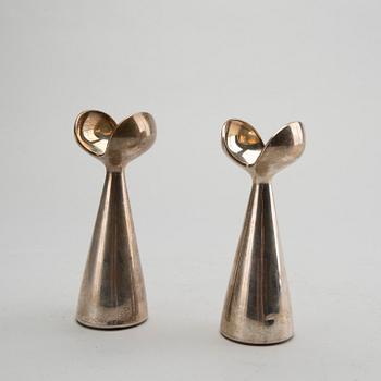 ANTON MICHELSEN, Two candlesticks, Denmark, Sterling Silver.