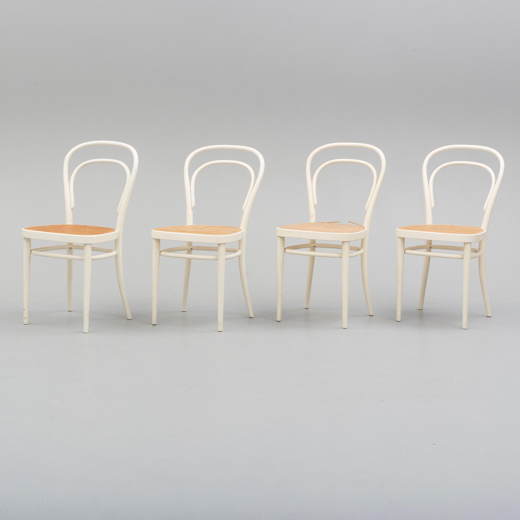 a set of four Thonet chairs, 20th century.