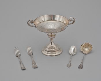 PARTI SILVER, 11 delar, bl a Sverige 1800-tal. Tot vikt 1220 g.