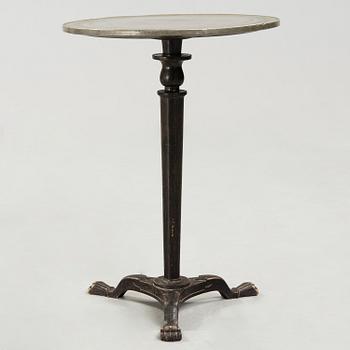 A Carl Malmsten Swedish Grace pewter top table, executed by Nordiska Kompaniet for Grand Hotel Stockholm ca 1925.