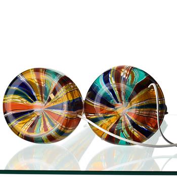 Two similar Barovier & Toso glass table lamps, Murano, Italy 1950-60's.