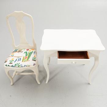 Ladies' writing desk with chair, Rococo style.