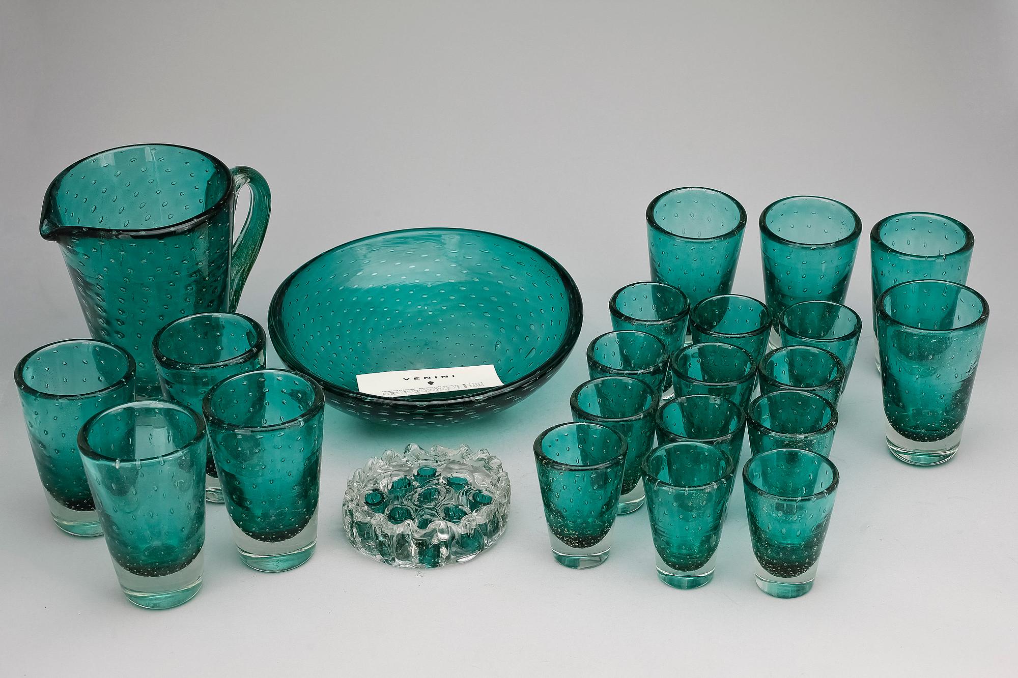 GLASSERVIS, 23 delar, Venini, Murano.