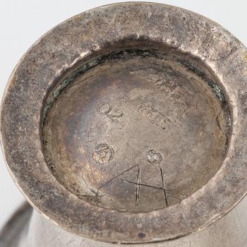 Five silver items, including beaker by Herman Hermansson, Marstrand, Sweden, 1796.