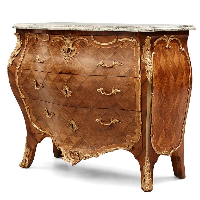 A Swedish Rococo 18th century commode by Lars Nordin, master 1743.