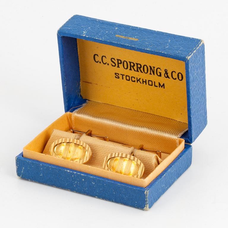 MANSCHETTKNAPPAR, 18K guld.