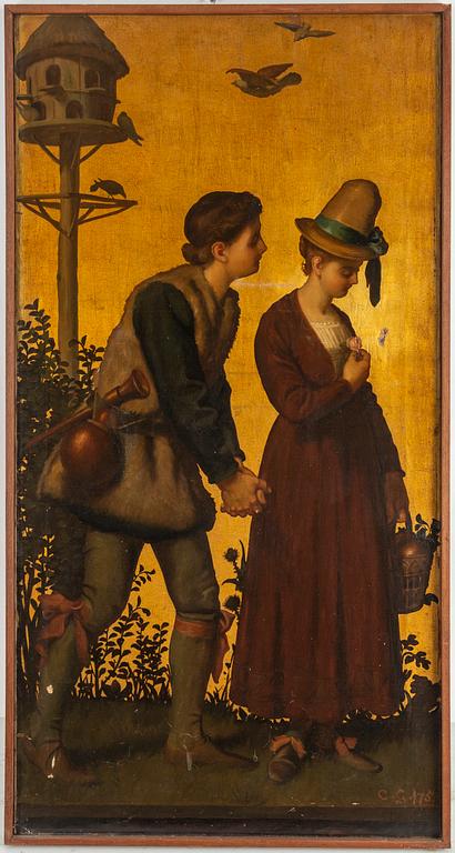 CHARLES GOGIN, 4, oil on canvas, signed Charles Gogin and C.G. With numbering 175 in red on all four.