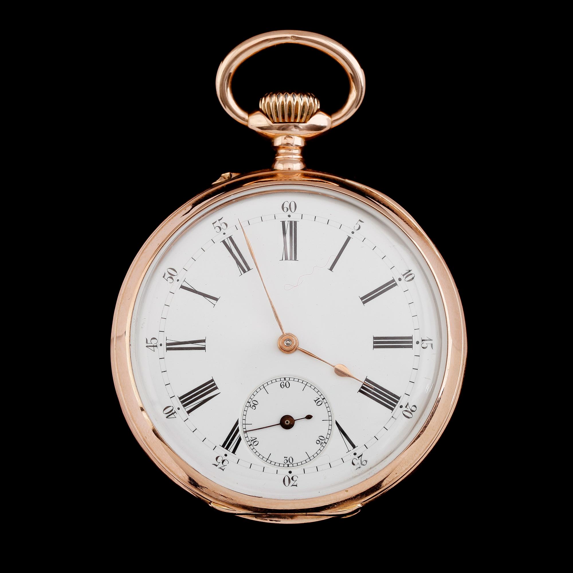 FICKUR, 14K guld, urverket märkt Vacheron & Constantin, 1900-talets första hälft.