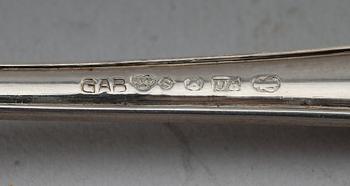 BESTICK, 15 delar, silver, GAB, Stockholm 1940-tal. Total vikt med stålblad ca 720 g.