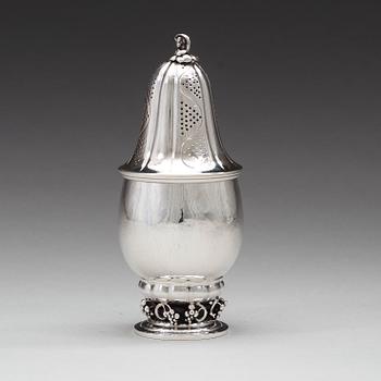 Georg Jensen, a sterling sugar castor, Copenhagen 1933-44, design nr 296, Swedish import marks.