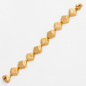 Björn Weckström, a 14K gold bracelet 'Lapp Stones' for Lapponia 1970.