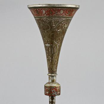 BÄGARE, 2 st, förtent mässing, troligen Ryssland, 1800-tal.