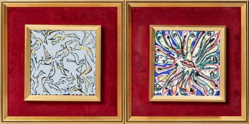 Salvador Dalí, after., a pair of tiles.