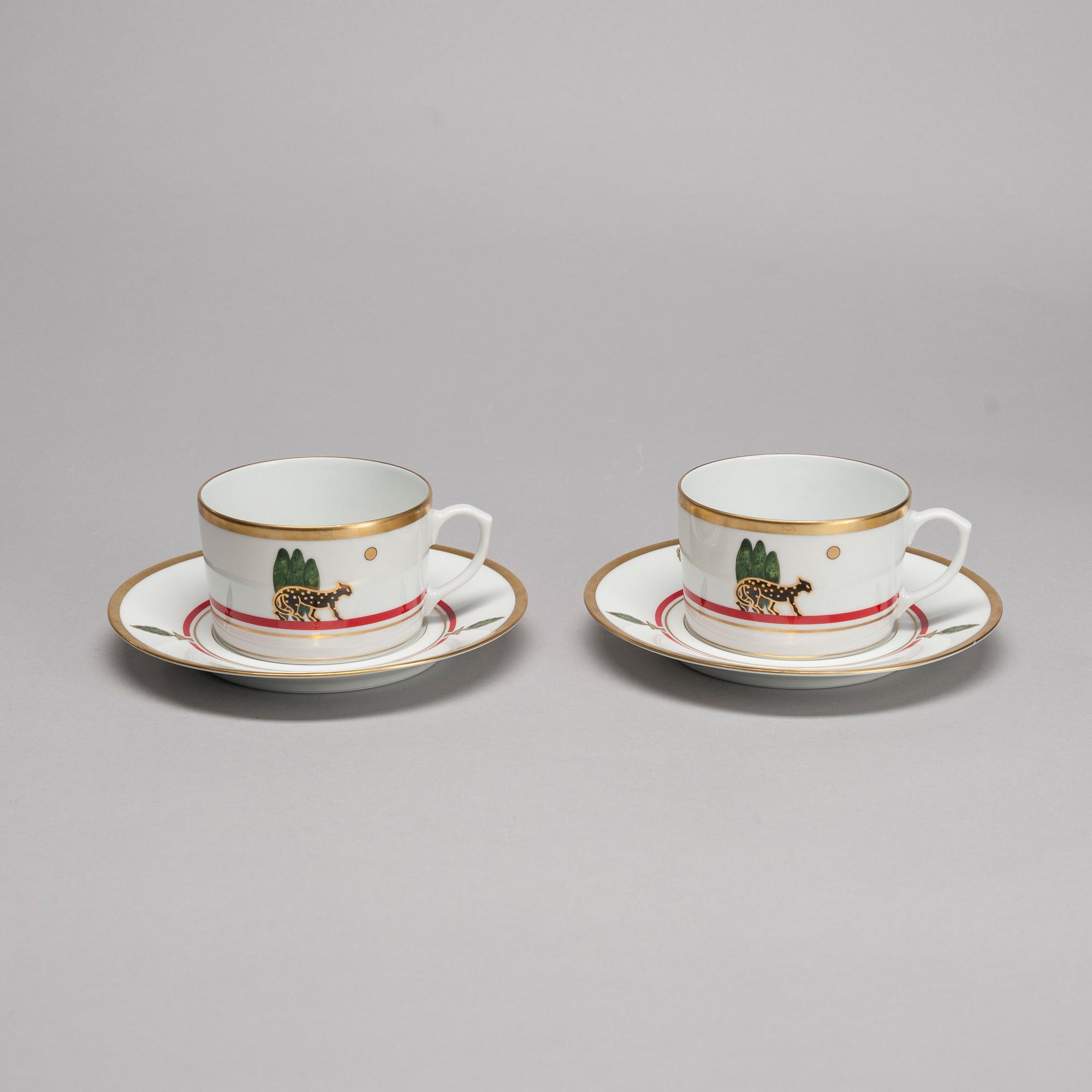 TEKOPPAR, ett par, porslin, för Cartier, Limoges, 1986.