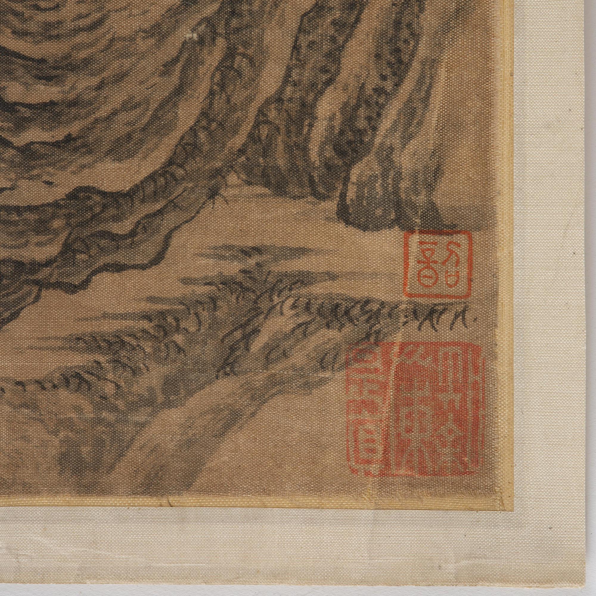 A Chinese scroll painting, attributed to Liu Du (17th century).