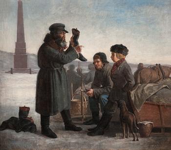 Albert Edelfelt, A JEW SELLING BOOTS.