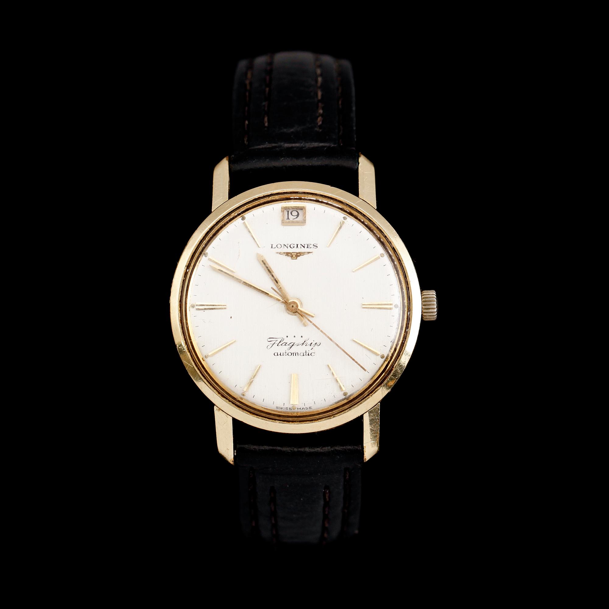 ARMBANDSUR, guld på stål, Longines Flagship, 1900-talets andra hälft.