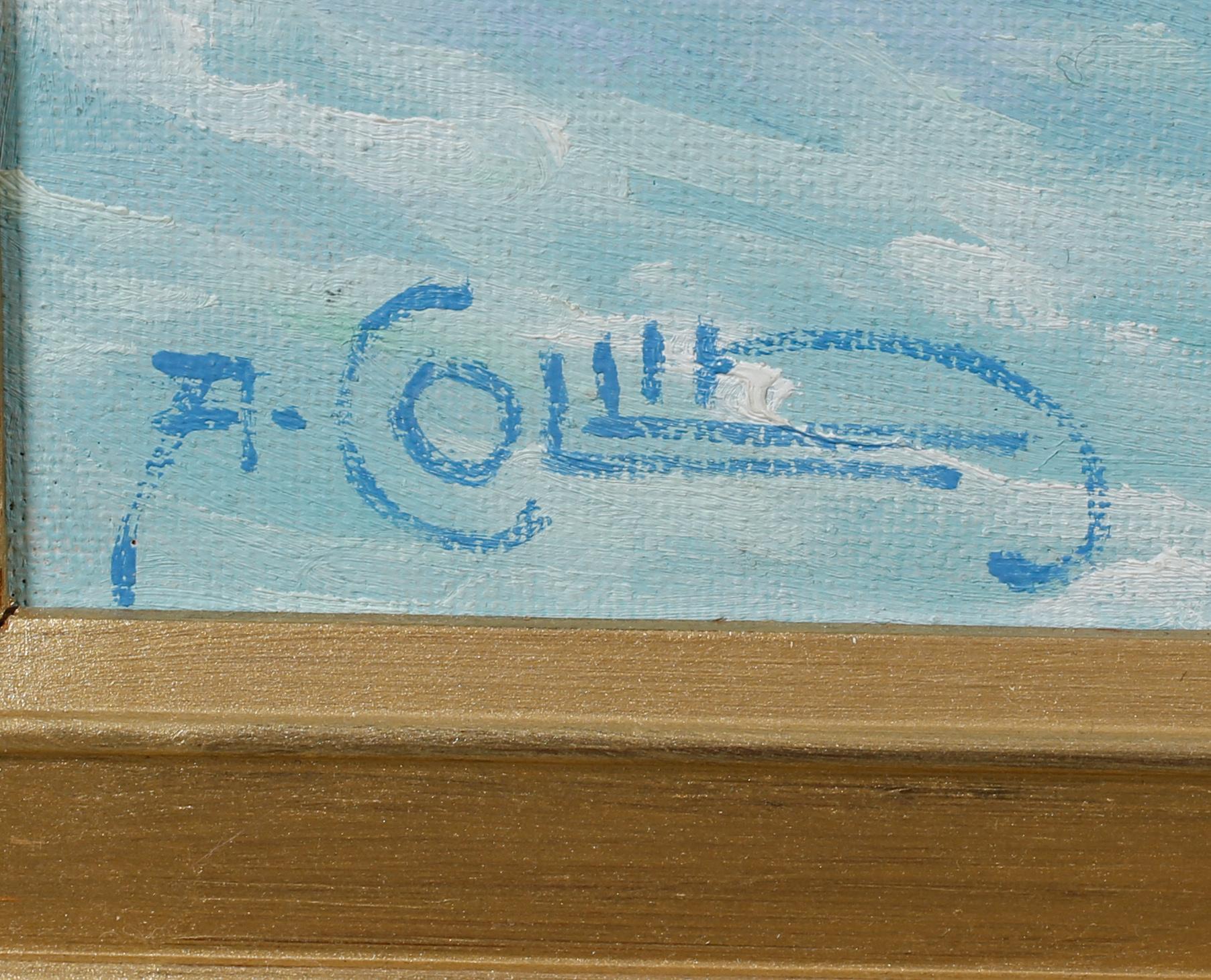 ALFRED COLLIN, olja på pannå, signerad.