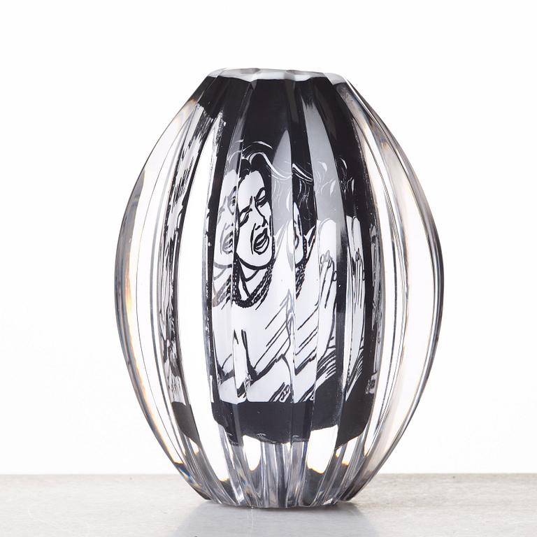 Per B. Sundberg, a "litograal" technique glass vase, Orrefors 2003.