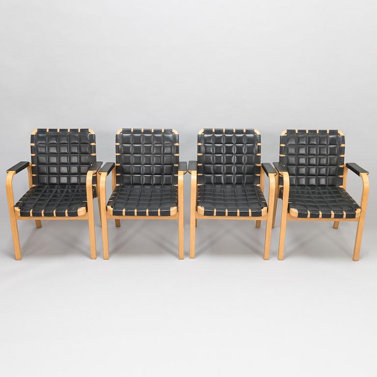 ALVAR AALTO, nojatuoleja, 4 kpl, malli 45, Artek 1900-luvun loppu.