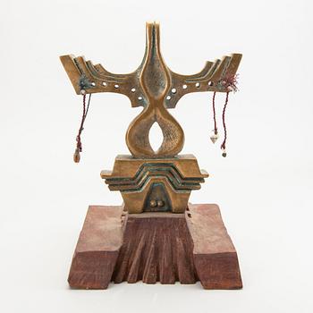 Francine Secretan, a signed and numbered sculpture of bronze and wood.