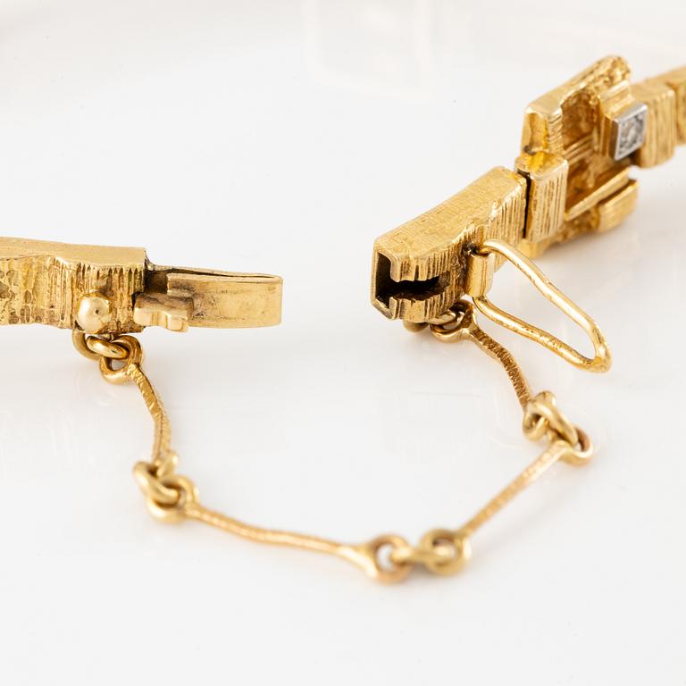 Björn Weckström, armband 18K guld med åttkantslipade diamanter "Diamantetapper", för Lapponia.