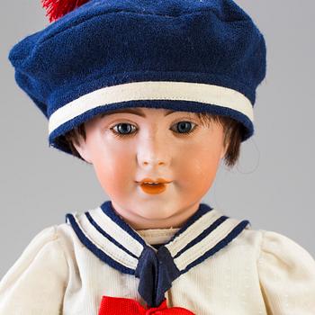 A bisque head boy doll 238 by S.F.B.J, Paris, France, 1910s.