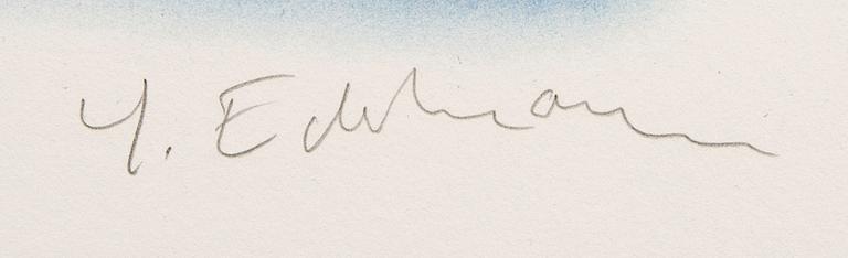 Yrjö Edelmann, a signed color lithograph.