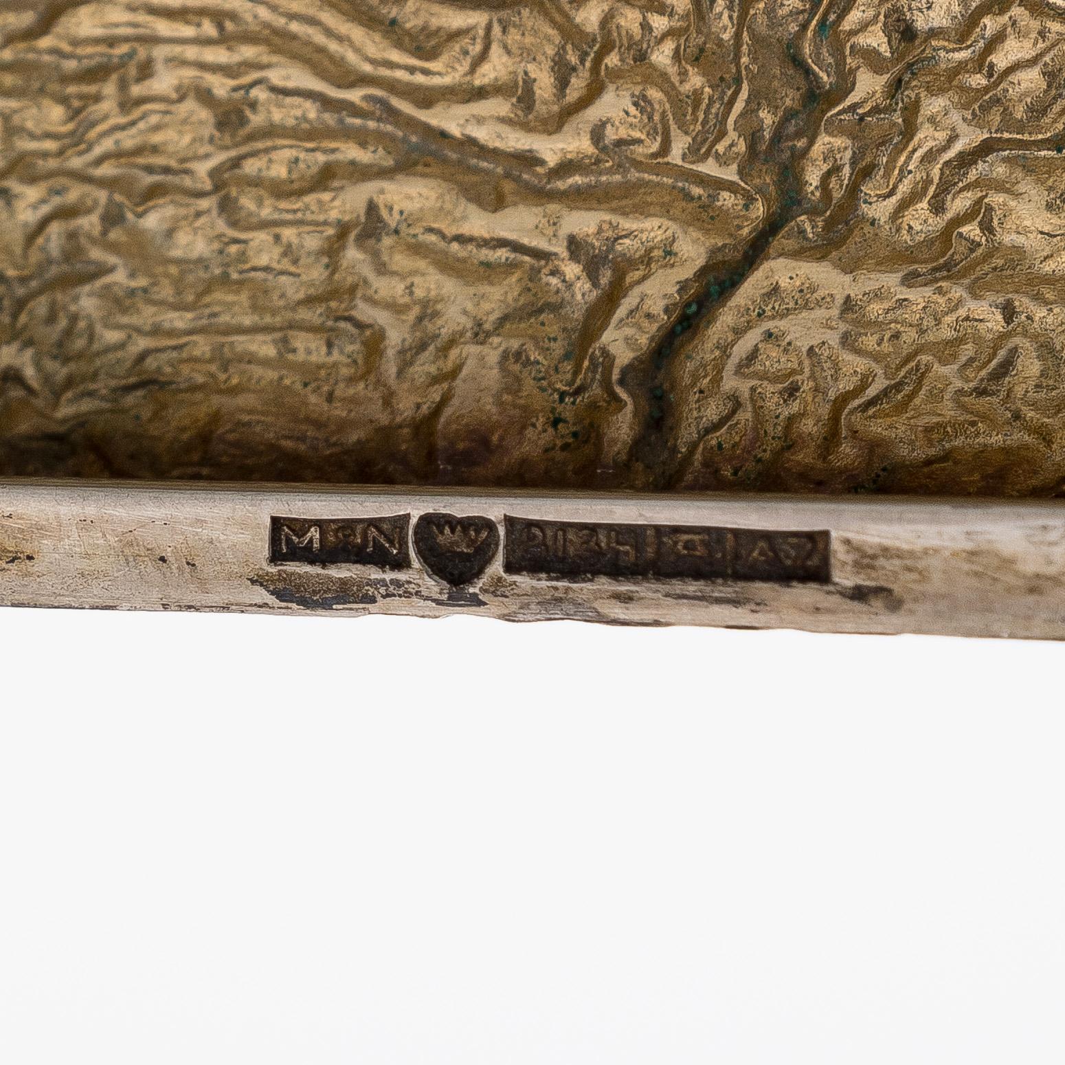 Etui och glasögonfodral, silver, samodorok-teknik, 1950-tal.