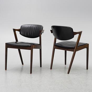 Kai Kristiansen, Four chairs, model 42, Schou Andersen, Denmark, 1950s.