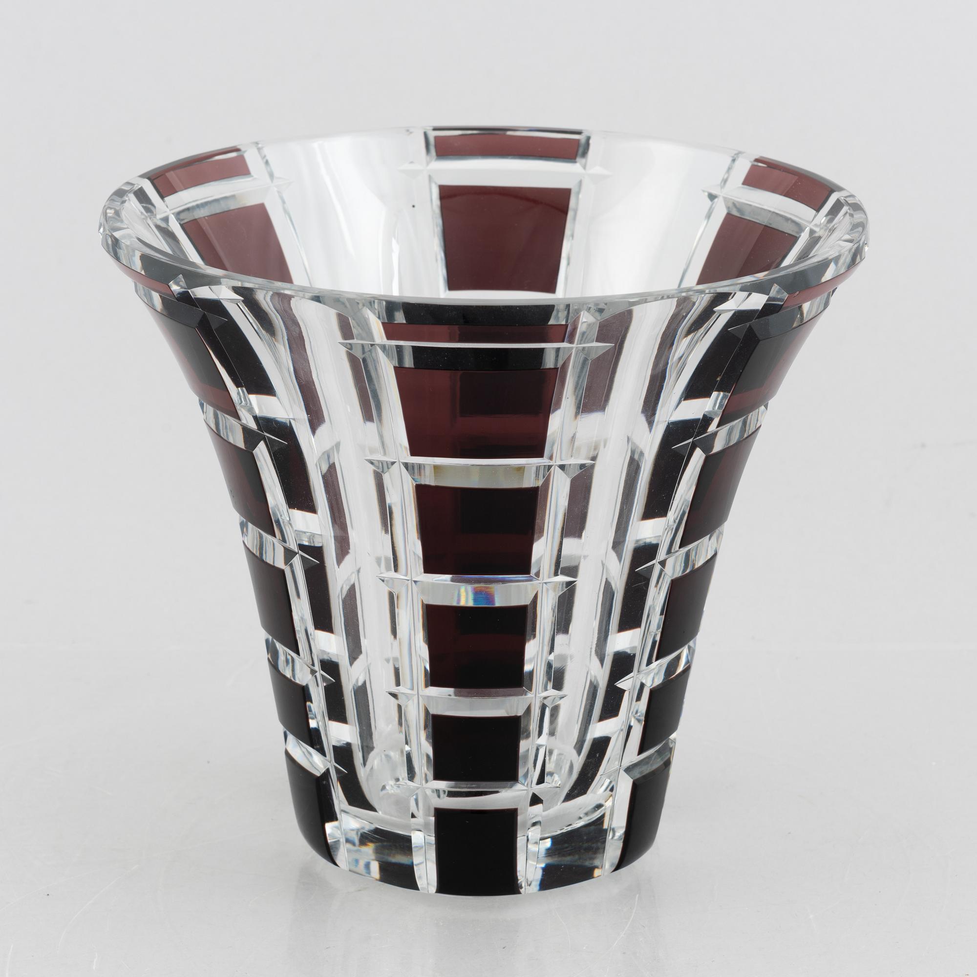 A glass vase, Val Saint Lambert, Belgium.
