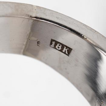 18K white gold ring with diamonds.
