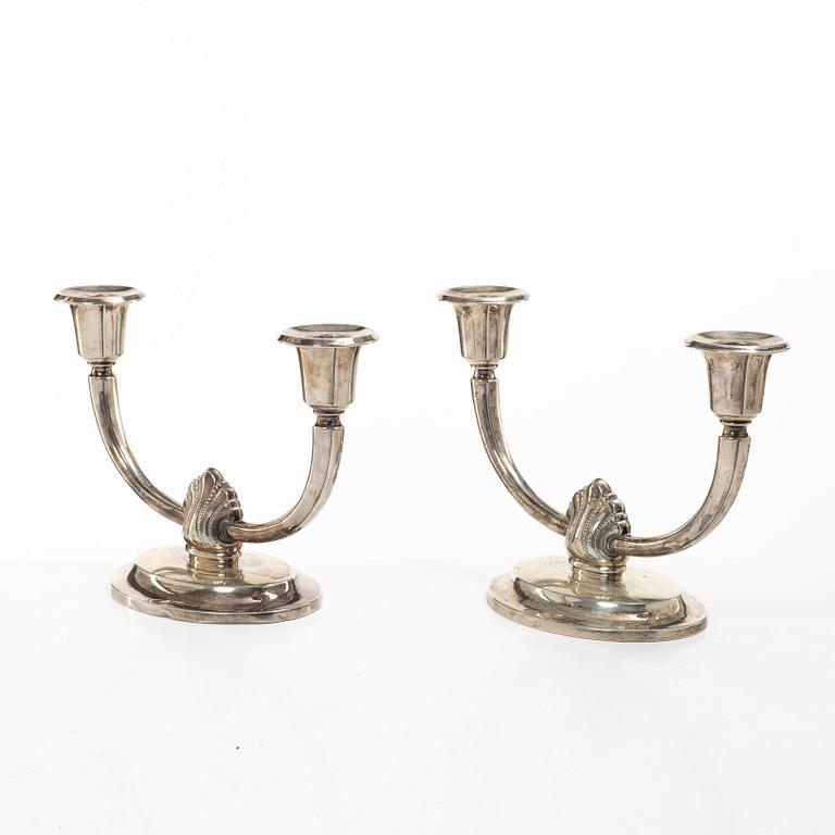 David Andersen, candelabra, a pair, silver, Norway, after 1925.