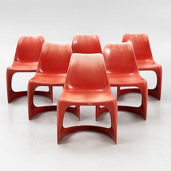 Steen Østergaard, six chairs, Cado, Denmark, 1960's/70's.