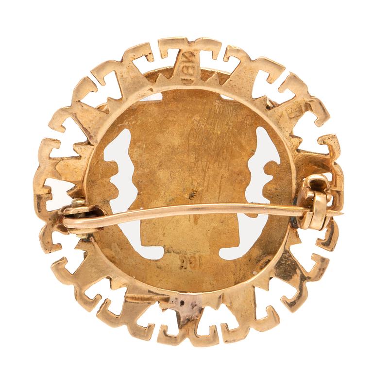Brosch 18K guld Sydamerika.