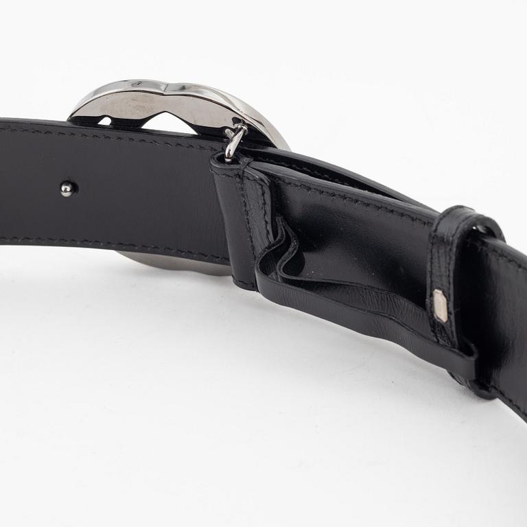 Gucci, a leather and textile belt, size 80.