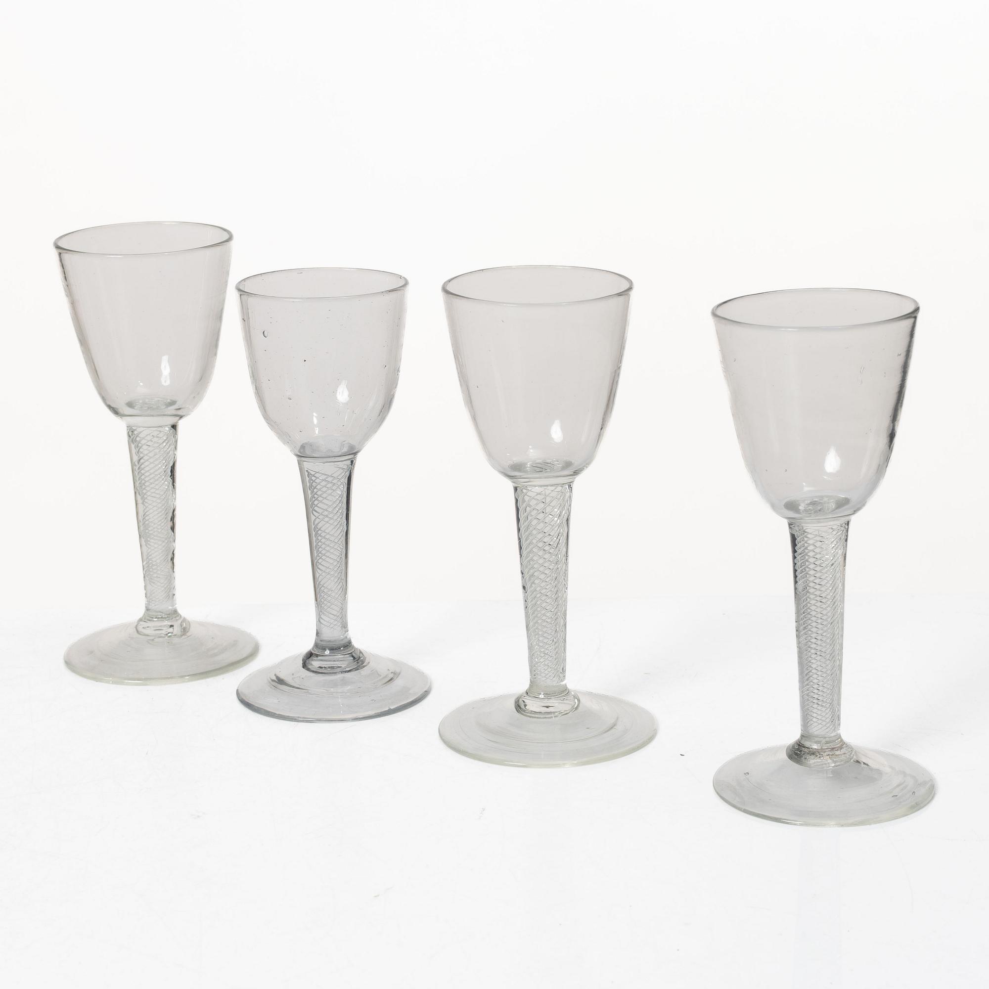 Glas, 4 st, spiralben, 1700-tal.