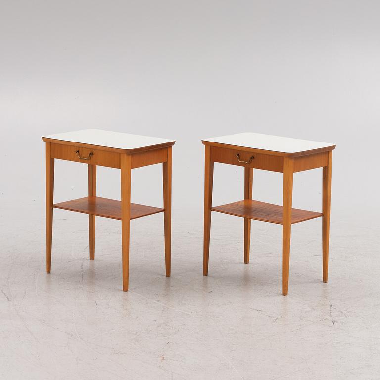 A pair of bedside tables, mid 20th Century.