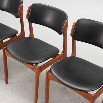 Erik Buch, chairs, 4 pcs, model 49, Odense Cabinetmakers, Denmark, 1950s/60s.