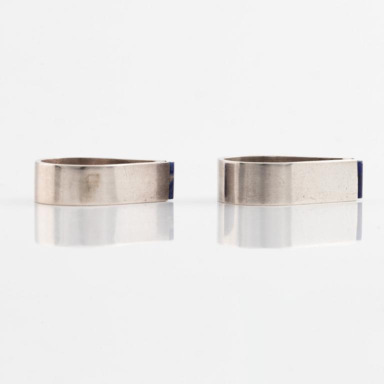 Uwe Moltke, two silver rings, Denmark, most likely 1970's.