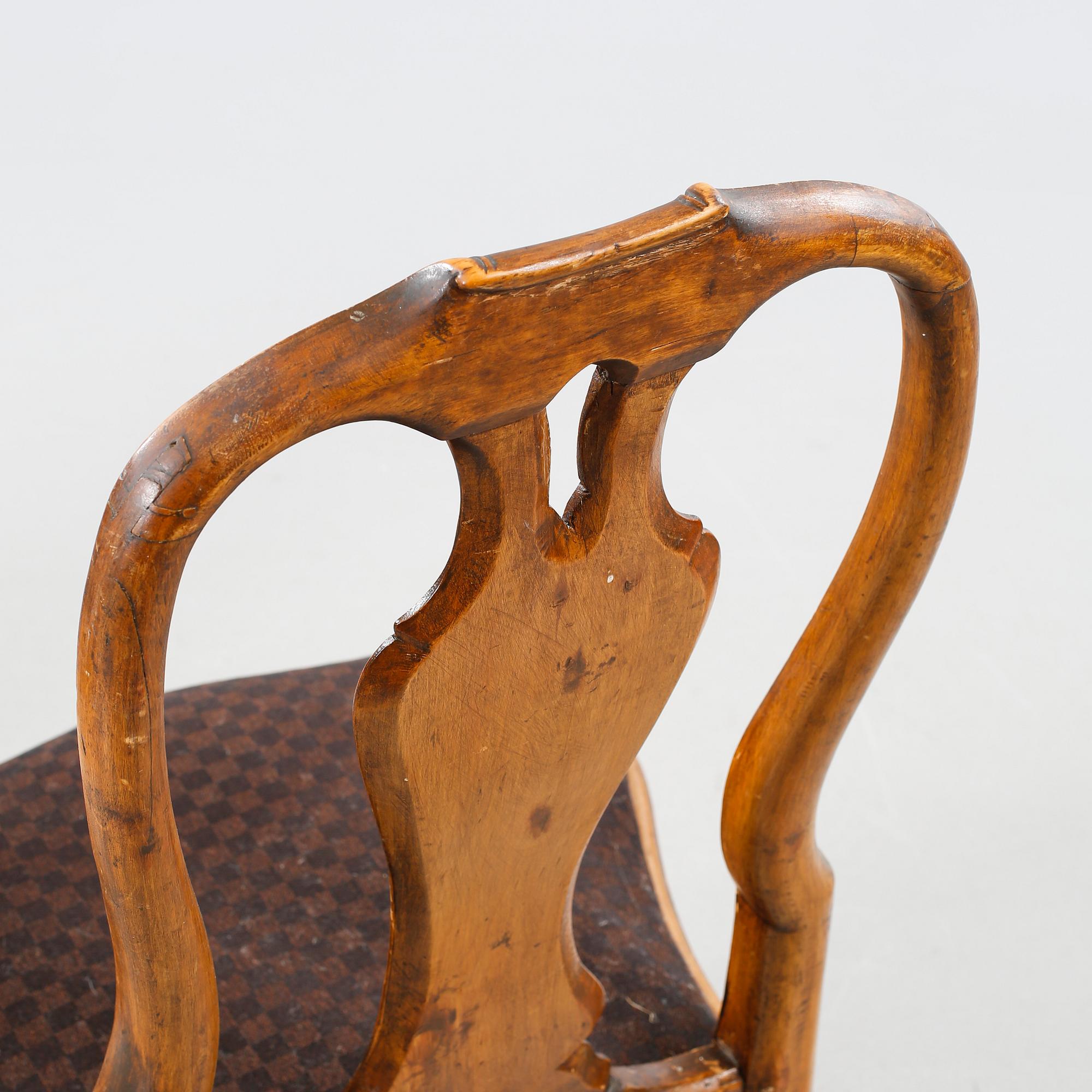 Five 18th century chairs.