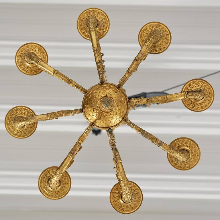 Ampel. för åtta ljus, Frankrike, 1800-talets första hälft, Empire.