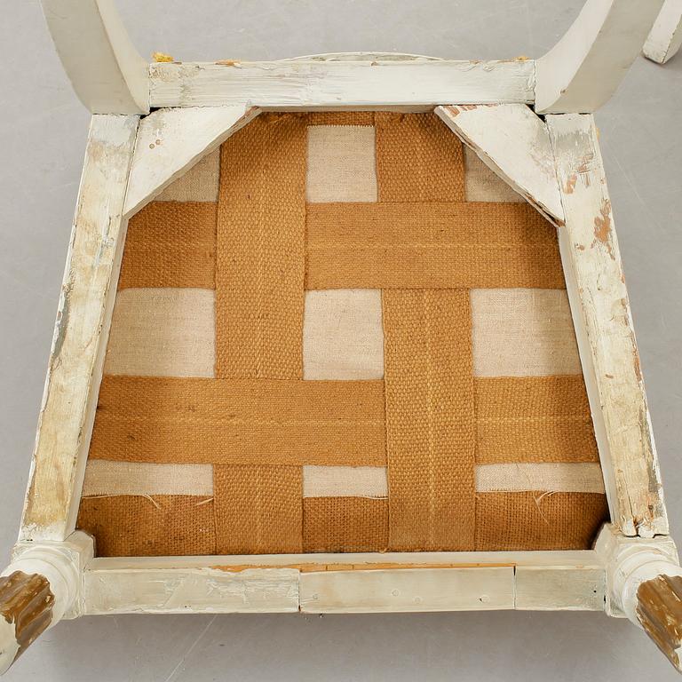 STOLAR, 2 st, sengustaviansk resp sengustaviansk stil, omkr år 1800 resp omkr år 1900.