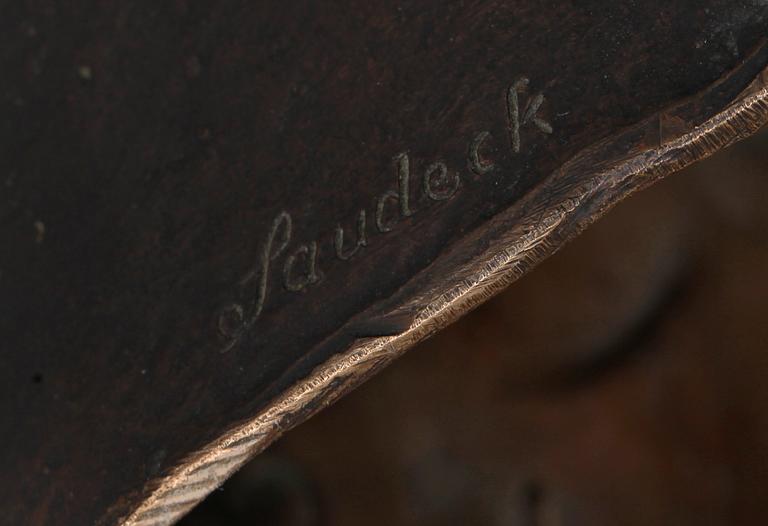 RUDOLF SAUDEK, bronsporträtt, sign, gjutarstämpel Lauchhammer Bildguss 8. 1900-talets första hälft.