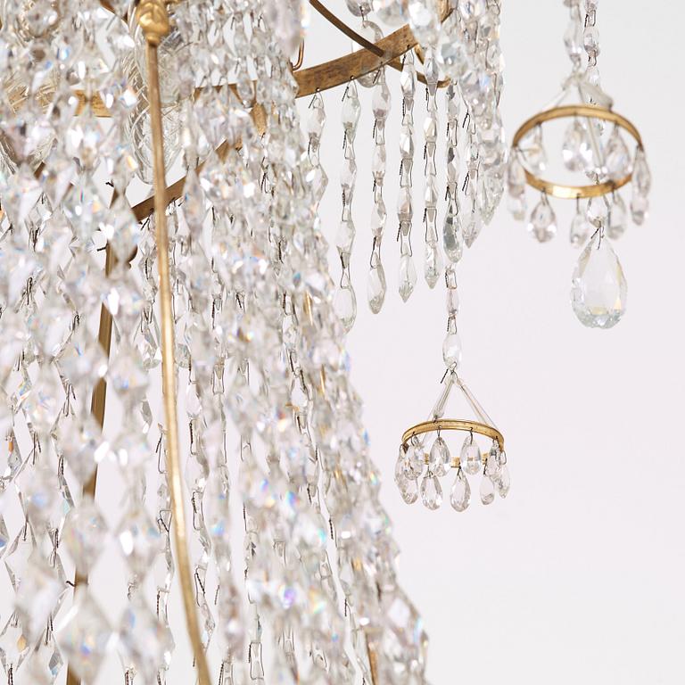 A late Gustavian fifteen-light chandelier by C. H. Brolin (1765-1832).