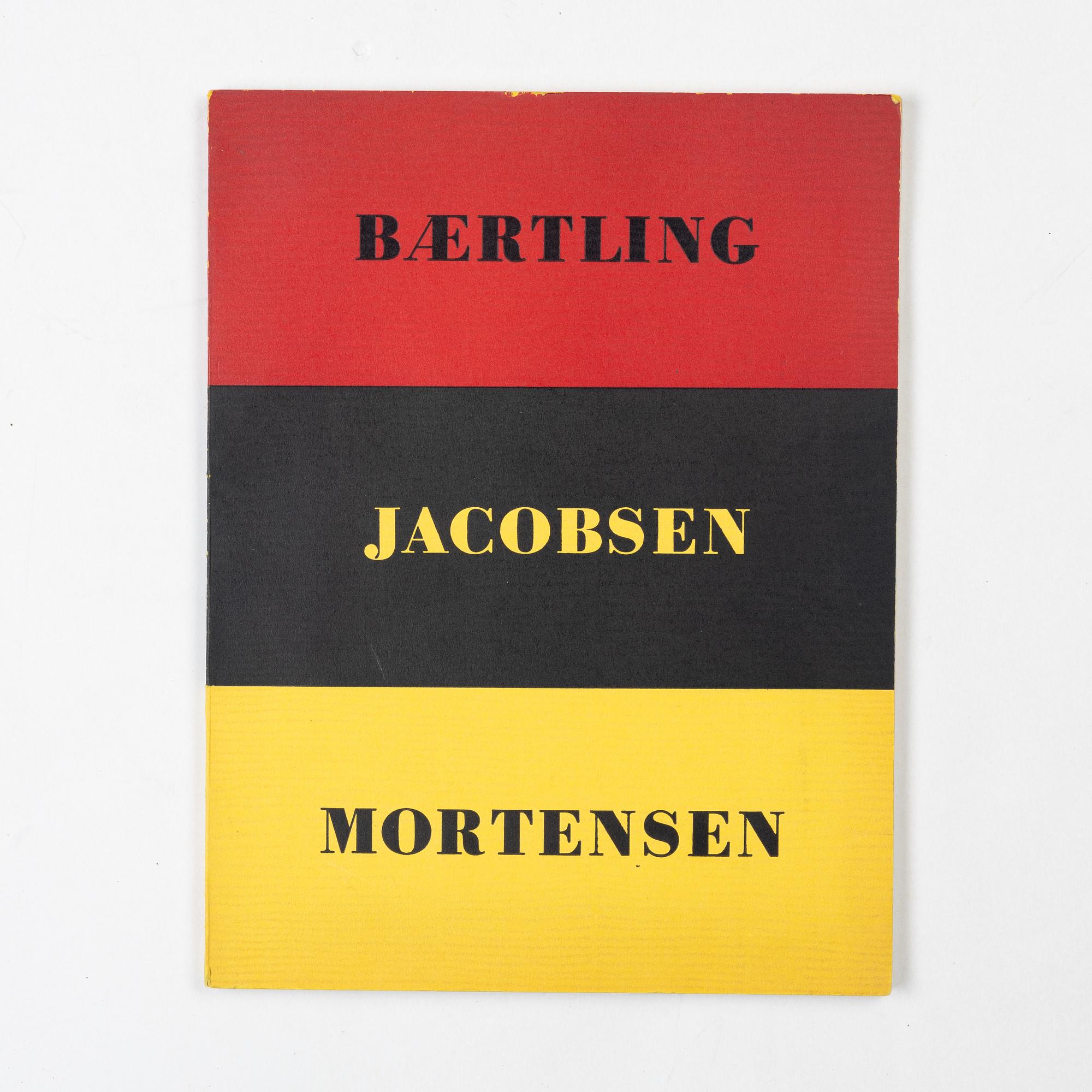 Utställningskatalog, "Konkret Realism, Baertling, Jacobsen, Mortensen", Liljevalchs Konsthall, Stockholm, 1956.