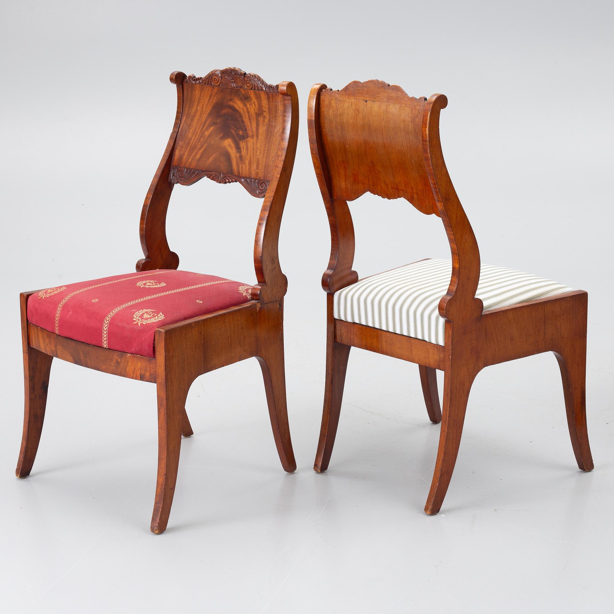 Chairs, 6, Russia/Baltic region, first half of the 19th century, Empire.